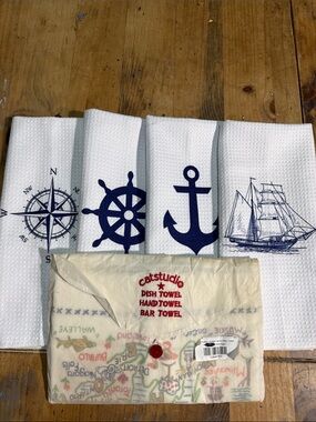 Catstudio Great Lakes Towel NWT & Nautical Kitchen Towels Set of 4
